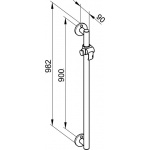 Keuco Plan Care Drążęk prysznicowy 982 mm, Chrom 34912010900