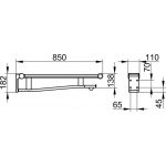 Keuco Plan Care Poręcz wspomagająca przy WC, Chrom 34903010837