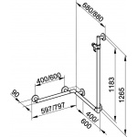 Keuco Plan Care System relingów 797x680x1265mm, Chrom 34908016411