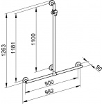 Keuco Plan Care System relingów 982x1263 mm, Chrom 34914010911