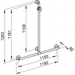 Keuco Plan Care System relingów 1182x1263 mm, Chrom 34914011111
