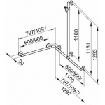Keuco Plan Care System relingów 797x797x1263mm, Chrom 34915016611