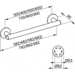 Keuco Plan Care Uchwyt ścienny 1182 mm, Chrom 34901011100