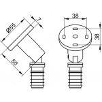 Keuco Plan Ścienny zestaw montażowy do relingu na zasłonkę, Chrom 14934010000