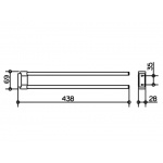 Keuco Plan Wieszak na Ręcznik Dwuramienny, Aluminium/chrom 14918170000