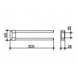 Keuco Plan Wieszak na Ręcznik Dwuramienny, Aluminium/chrom 14919170000