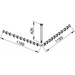 Keuco Plan Zestaw relingów na zasłonki prysznicowe, Chrom 14939011200