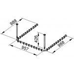 Keuco Plan Zestaw relingów na zasłonki prysznicowe, Chrom 14940011000