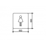 Keuco Universal Tabliczka na drzwi, Symbol - Panie, Stal Nierdzewna 14966070000