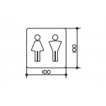 Keuco Universal Tabliczka na drzwi, Symbol - Panie/Panowie, Stal Nierdzewna 14971070000