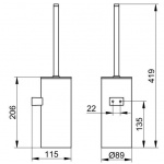 Keuco Universal Zestaw toaletowy ze szczotką WC, Chrom 12769010100