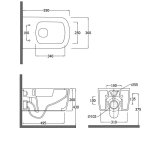 Kludi Resa S Miska bezrantowa 55x36 z deską wolnoopadającą wisząca spłukiwanie wirowe biały 27WCSET43