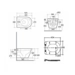 Kludi Resa S Miska bezrantowa 52x36 z deską wolnoopadającą wisząca spłukiwanie wirowe biały 23WCSET43