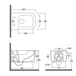 Kludi Resa S Miska bezrantowa 55x36 z deską wolnoopadającą wisząca spłukiwanie wirowe jasny szary mat 27WCSETO2