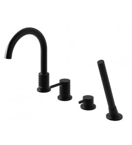  KOHLMAN Axel Bateria wannowa 4-otworowa z obrotową wylewką czarny mat QB244AB