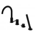  KOHLMAN Axel Bateria wannowa 4-otworowa z obrotową wylewką czarny mat QB244AB