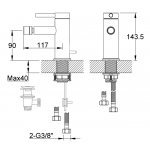 KOHLMAN Axel Bateria bidetowa 1-otworowa chrom QB130A