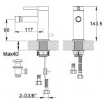   KOHLMAN Axel Bateria bidetowa 1-otworowa złoty połysk QB130AGD