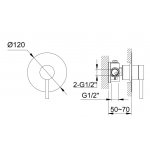  KOHLMAN Axel Bateria natryskowa podtynkowa złoty połysk QW220AGD