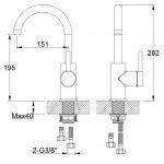 KOHLMAN Axel Bateria umywalkowa 1-otworowa z obrotową wylewką chrom QB150A