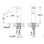 KOHLMAN Axel Bateria umywalkowa 1-otworowa chrom QB105A
