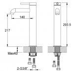 KOHLMAN Axel Bateria umywalkowa 1-otworowa wysoka chrom QB170A
