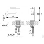   KOHLMAN Axel Bateria umywalkowa 1-otworowa złoty połysk QB100AGD
