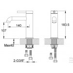   KOHLMAN Axel Bateria umywalkowa 1-otworowa złoty połysk QB105AGD