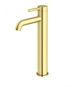   KOHLMAN Axel Bateria umywalkowa 1-otworowa wysoka złoty połysk QB170AGD