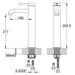   KOHLMAN Axel Bateria umywalkowa 1-otworowa wysoka złoty połysk QB170AGD