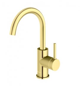   KOHLMAN Axel Bateria umywalkowa 1-otworowa z obrotową wylewką złoty połysk QB150AGD