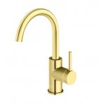   KOHLMAN Axel Bateria umywalkowa 1-otworowa z obrotową wylewką złoty połysk QB150AGD