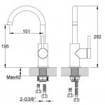   KOHLMAN Axel Bateria umywalkowa 1-otworowa z obrotową wylewką złoty połysk QB150AGD