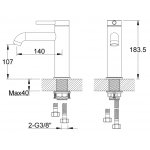 KOHLMAN Axel Bateria umywalkowa 1-otworowa czarny mat QB105AB