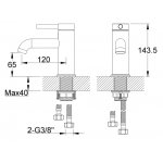  KOHLMAN Axel Bateria umywalkowa 1-otworowa czarny mat QB100AB