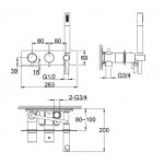 KOHLMAN Axel Bateria wannowa z termostatem podtynkowa chrom QW265A