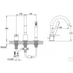 KOHLMAN Axel Bateria wannowa 3-otworowa z obrotową wylewką chrom QB241A