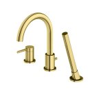   KOHLMAN Axel Bateria wannowa 3-otworowa z obrotową wylewką złoty połysk QB241AGD