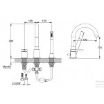   KOHLMAN Axel Bateria wannowa 3-otworowa z obrotową wylewką złoty połysk QB241AGD