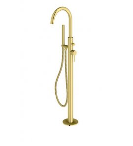   KOHLMAN Axel Bateria wannowa wolnostojąca z obrotową wylewką złoty połysk QF1165AGD