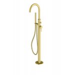   KOHLMAN Axel Bateria wannowa wolnostojąca z obrotową wylewką złoty połysk QF1165AGD