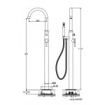   KOHLMAN Axel Bateria wannowa wolnostojąca z obrotową wylewką złoty połysk QF1165AGD