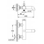   KOHLMAN Axel Bateria wannowo-prysznicowa natynkowa złoty połysk QW110AGD