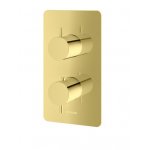   KOHLMAN Axel Bateria wannowo-prysznicowa termostatyczna podtynkowa z dwoma wyjściami złoty połysk QW432AGD