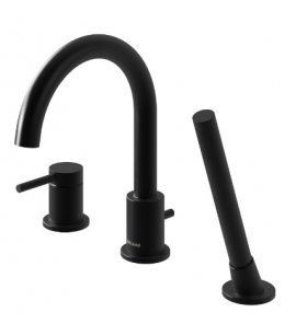  KOHLMAN Axel Bateria wannowa 3-otworowa z obrotową wylewką czarny mat QB241AB