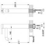  KOHLMAN Axel Bateria umywalkowa 1-otworowa wysoka czarny mat QB170AB