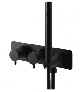  KOHLMAN Axel Bateria wannowa z termostatem podtynkowa czarny mat QW265AB