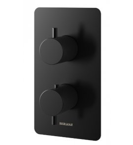  KOHLMAN Axel Bateria wannowo-prysznicowa termostatyczna podtynkowa z dwoma wyjściami czarny mat QW432AB