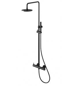  KOHLMAN Axel Zestaw prysznicowy z termostatem natynkowy czarny mat QW273AB
