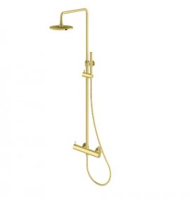   KOHLMAN Axel zestaw prysznicowy natynkowy złoty połysk QW276AGD